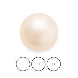 Preciosa 1/2 Drilled Crystal Nacre Pearl - Round 08MM CREAMROSE