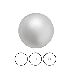 Preciosa 1/2 Drilled Crystal Nacre Pearl - Round 04MM LIGHT GREY