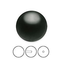 Preciosa 1/2 Drilled Crystal Nacre Pearl - Round 04MM MAGIC BLACK