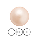 Preciosa 1/2 Drilled Crystal Nacre Pearl - Round 04MM PEACH