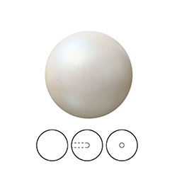 Preciosa 1/2 Drilled Crystal Nacre Pearl - Round 04MM PEARLESCENT CREAM