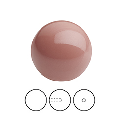 Preciosa 1/2 Drilled Crystal Nacre Pearl - Round 04MM SALMON ROSE