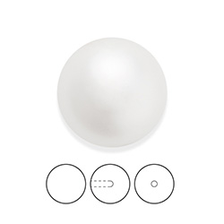 Preciosa 1/2 Drilled Crystal Nacre Pearl - Round 04MM WHITE