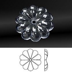 Asfour Crystal Rosette Round 1-Hole - 24mm CRYSTAL