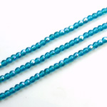 Czech Pressed Glass Bead - Smooth Round 03MM CAPRI BLUE AB