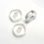 Plastic Bead - Color Lined Smooth Large Hole - Round 5x14MM CRYSTAL WHITE LINE