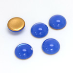 Glass Medium Dome Foiled Cabochon - Round 11MM OPAL BLUE