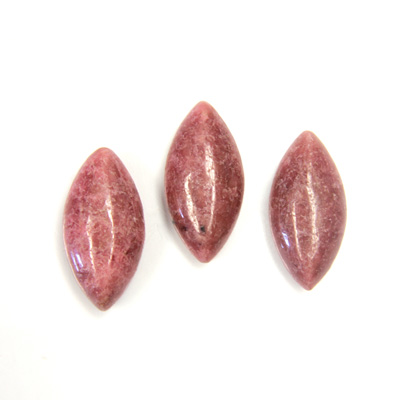 Gemstone Cabochon - Navette 20x10MM RHODONITE