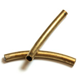 Brass Curved Bead - Hollow Tube 30x3MM RAW