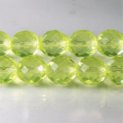 Czech Glass Fire Polish Bead - Round 12MM JONQUIL