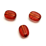 Plastic Bead - Bronze Lined Veggie Color Smooth Flat Keg 13x10MM  MATTE RED
