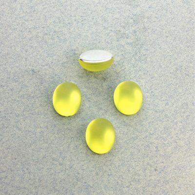 Plastic Flat Back Foiled Cabochon - Oval 10x8MM MATTE JONQUIL