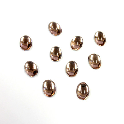 Plastic Flat Back Foiled Cabochon - Oval 06x4MM SMOKE TOPAZ