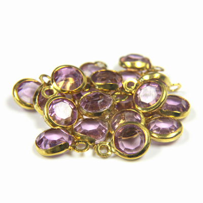 Plastic Channel Stone in Setting with 1 Loop 6MM LT AMETHYST-Brass