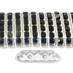 Czech Rhinestone Rondelle Bridge 21X6MM JET-SILVER