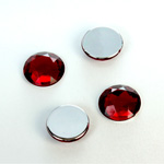 Plastic Flat Back Foiled Rose Cut Rhinestone - Round 13MM RUBY