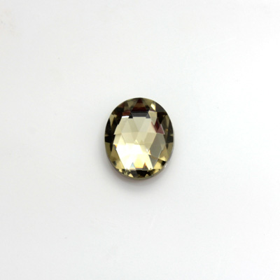 Glass Flat Back Foiled Rauten Rose - Oval 12x10MM BLACK DIAMOND