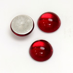 Plastic Flat Back Foiled Cabochon - Round 14MM RUBY