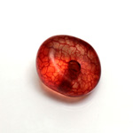 Plastic Bead - Bronze Lined Veggie Color Smooth Abstract 25x22MM MATTE RED