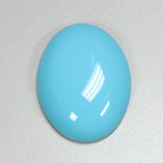 Plastic Flat Back Opaque Cabochon - Oval 40x30MM TURQUOISE