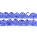 Glass 3 Cut Window Bead 06MM COBALT with FROST FINISH