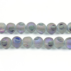 Glass 3 Cut Window Bead 06MM HELIO PURPLE with FROST FINISH