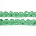 Glass 3 Cut Window Bead 06MM LT EMERALD with FROST FINISH