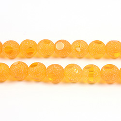 Glass 3 Cut Window Bead 06MM ORANGE with FROST FINISH