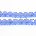 Glass 3 Cut Window Bead 06MM SAPPHIRE with FROST FINISH
