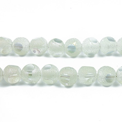 Glass 3 Cut Window Bead 06MM YELLOW LUMI with FROST FINISH