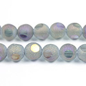 Glass 3 Cut Window Bead 08MM HELIO PURPLE with FROST FINISH