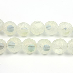 Glass 3 Cut Window Bead 08MM YELLOW LUMI with FROST FINISH