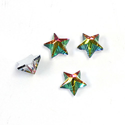 Glass Flat Back Faceted Star Shape - 10MM VITRAIL MEDIUM Foiled