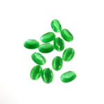 Fiber-Optic Flat Back Stone with Faceted Top and Table - Oval 06x4MM CAT'S EYE GREEN