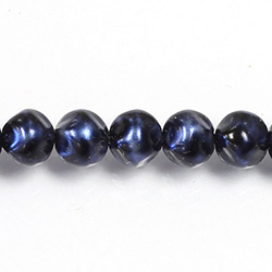 Czech Glass Pearl Bead - Baroque Round 08MM PATINA BLUE 84484