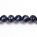 Czech Glass Pearl Bead - Baroque Round 04MM PATINA BLUE 84484