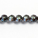 Czech Glass Pearl Bead - Baroque Round 04MM PATINA GREEN 84198