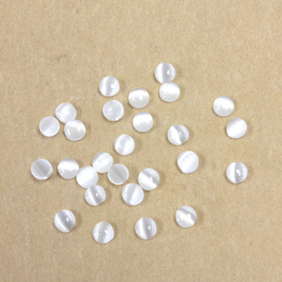 Fiber-Optic Cabochon - Round 03MM CAT'S EYE WHITE