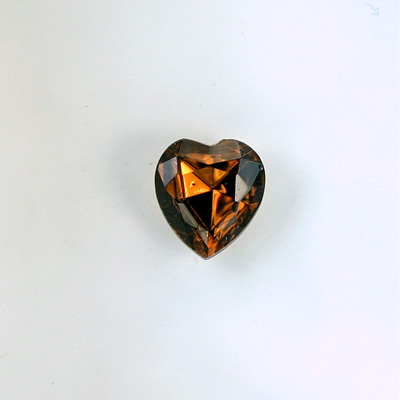 Glass Point Back Foiled Tin Table Cut (TTC) Stone - Heart 09x8MM SMOKE TOPAZ