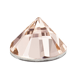 Preciosa Crystal Flat Back Hotfix Stone - Round Spike Cone ss29 LIGHT PEACH