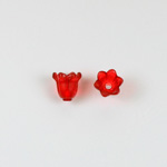 German Plastic Flower with Hole - Bell Shape 09x9MM MATTE RUBY