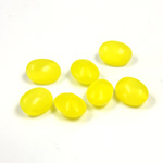 Glass Point Back Buff Top Stone Opaque Doublet - Oval 08x6MM YELLOW MOONSTONE