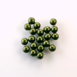 Czech Glass Pearl No-Hole Ball - 4MM HUNTER GREEN 70958