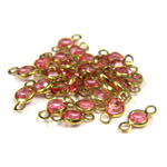 Plastic Channel Stone in Setting with 2 Loops 4MM ROSE-Brass