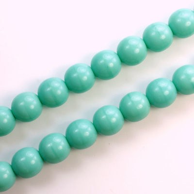 Czech Pressed Glass Bead - Smooth Round 08MM TURQUOISE