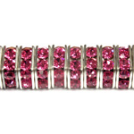 Czech Rhinestone Rondelle - Square 08MM ROSE-SILVER