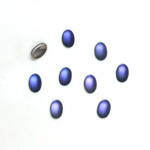 Glass Medium Dome Foiled Cabochon - Coated Oval 06x4MM MATTE VULCANO