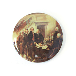 German Plastic Porcelain Decal Painting - America 250 THE DECLARATION OF INDEPENDENCE SIGNING Round 30MM WHITE