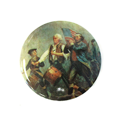 German Plastic Porcelain Decal Painting - America 250 THE SPIRIT OF '76 Round 30MM WHITE