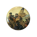 German Plastic Porcelain Decal Painting - WASHINGTON CROSSING THE DELAWARE Round 30MM WHITE